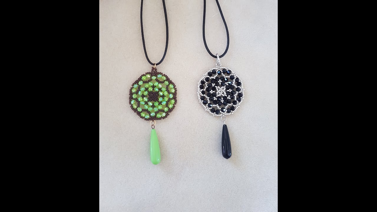Tutorial Ciondolo Terra con bicono e rocailles.  DIY pendant Tutorial,  per principianti