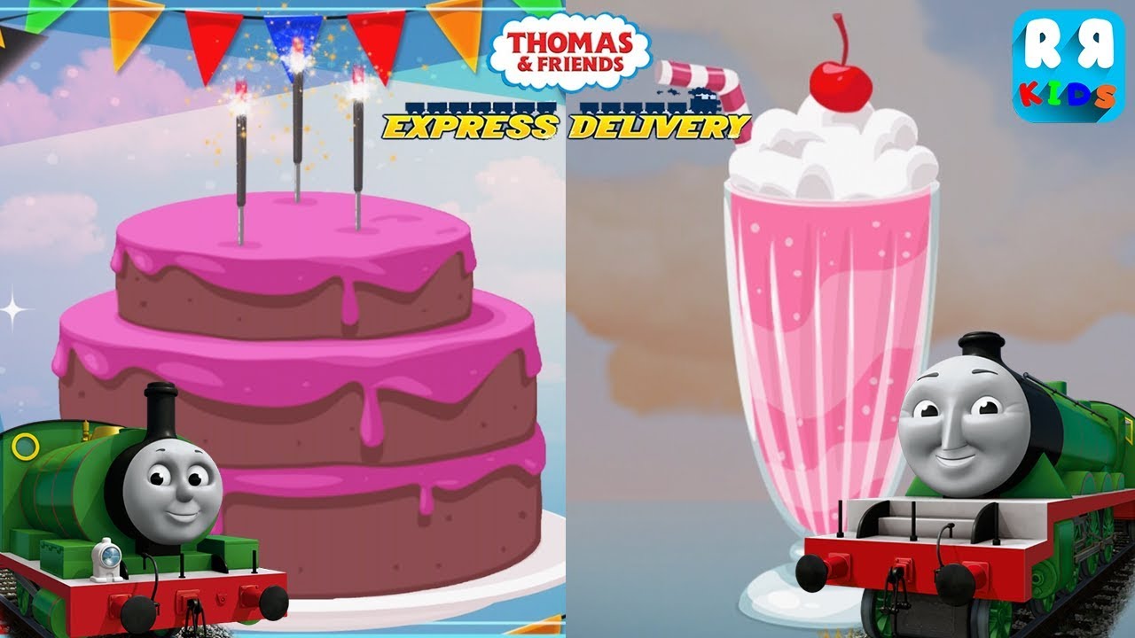 Percy with his Cake and Henry with his Milkshake - Thomas & Friends: Express Delivery