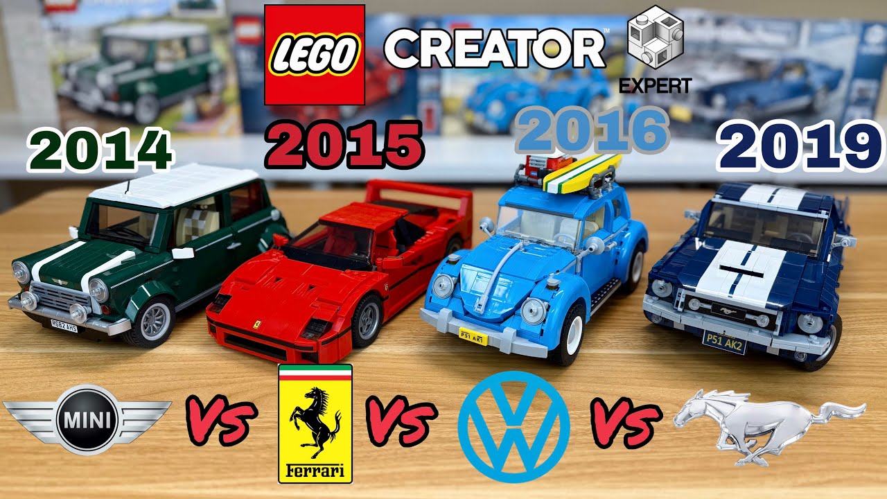 LEGO Creator Expert: Mini vs F40 vs Beetle vs Mustang