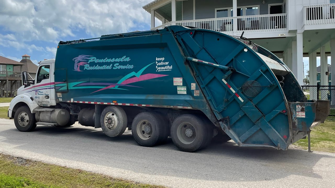 Peninsula Sanitation: Kenworth T880 McNeilus Rear Loader Garbage Truck!