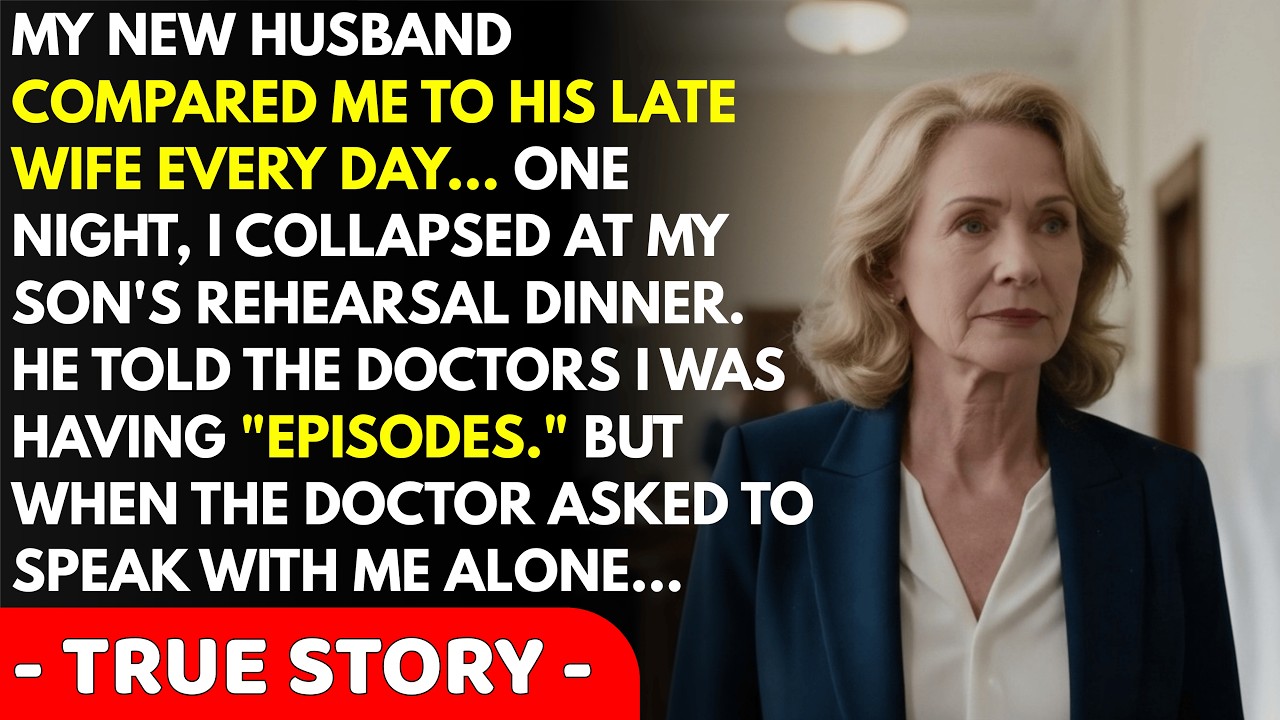 My new husband compared me to his late wife every day. When I collapsed at my son's rehearsal din...