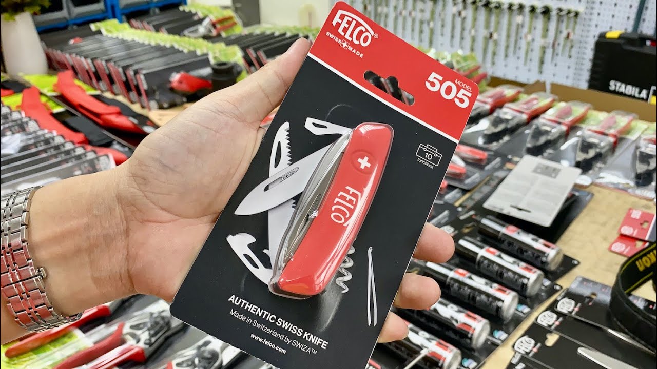 Dao nhíp 6 chi tiết gấp bỏ túi, 10 công dụng FELCO 505 - Thụy Sỹ