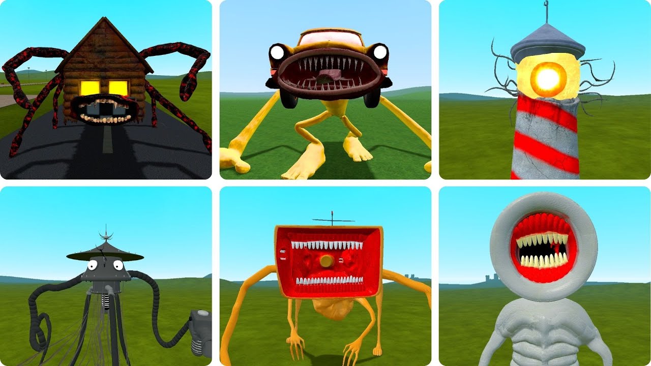 Everything Turns Into Monsters 😱 House Eater, House Head, Megaphone, Lighthouse Monster, Megahorn