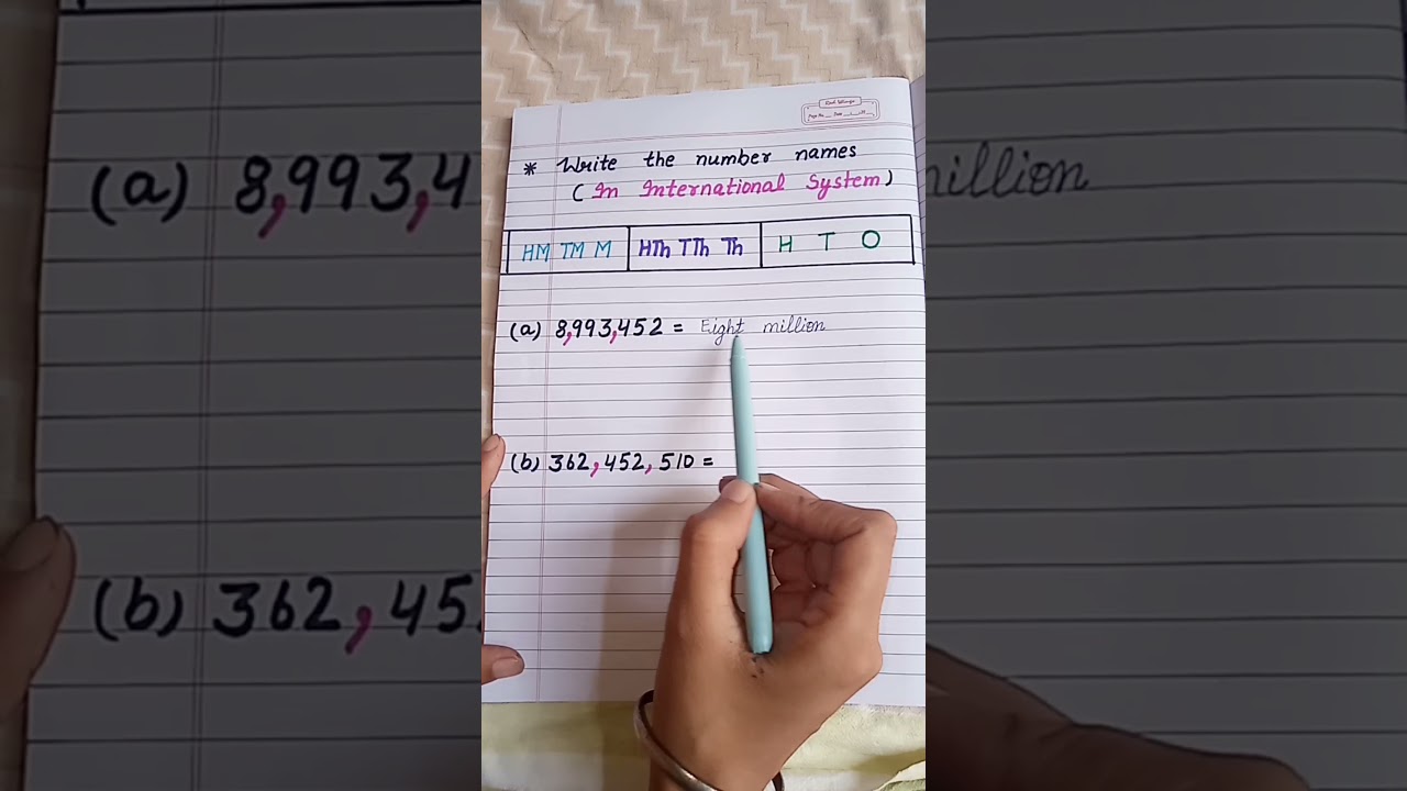 Write number names in international system     |.        #Maths#International_system#Class_5th