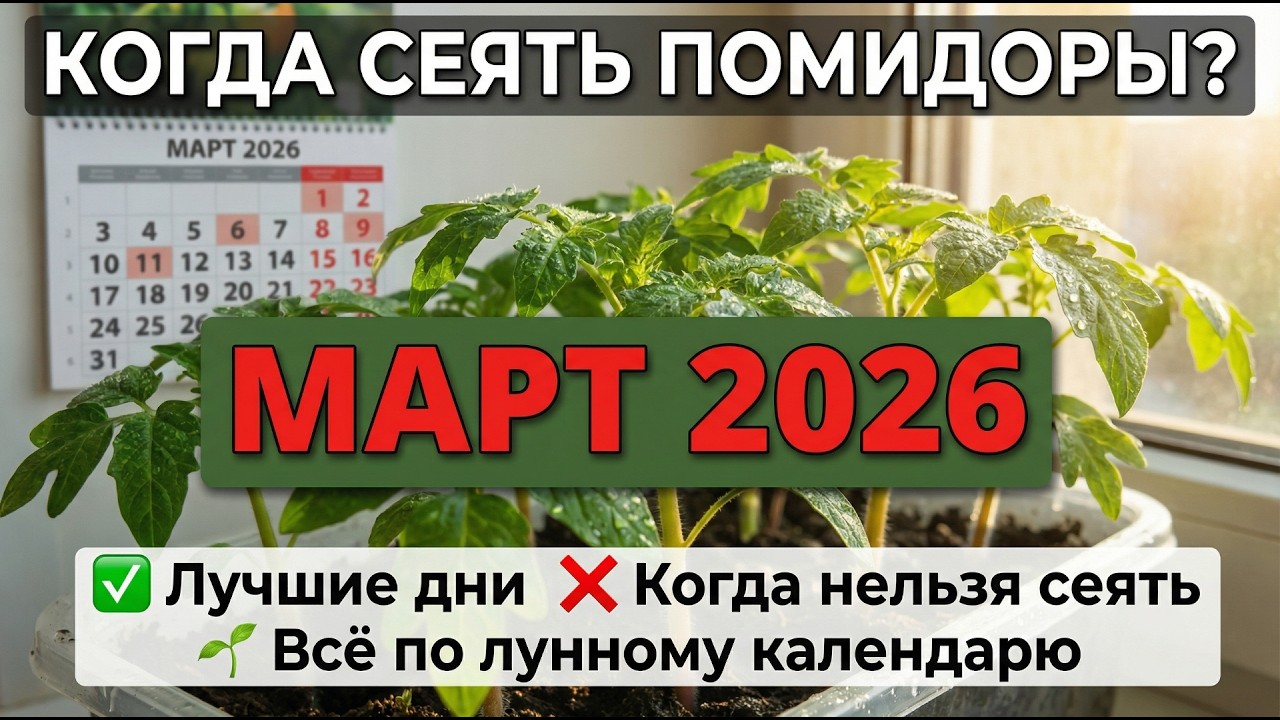 Когда сеять ПОМИДОРЫ на рассаду в марте 2026 по лунному календарю, БЛАГОПРИЯТНЫЕ ДНИ