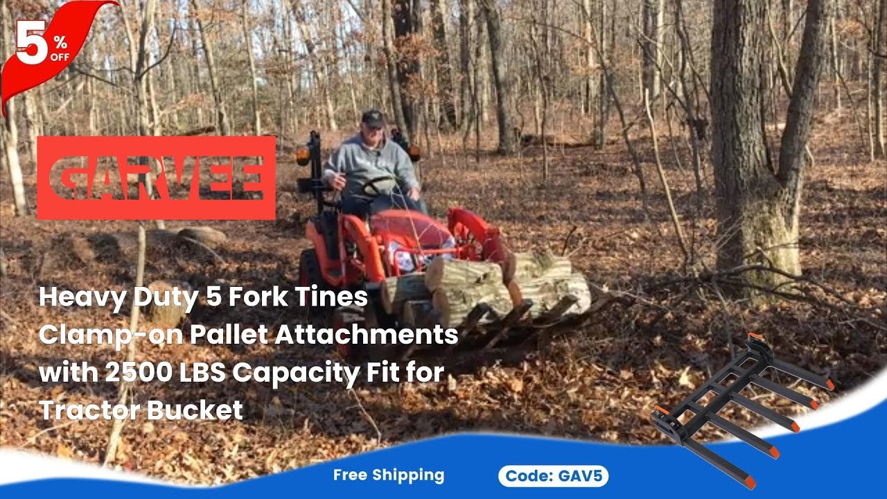 GARVEE | the GARVEE 48 Inch 2500 LBS Bucket Clamp on Debris Forks
