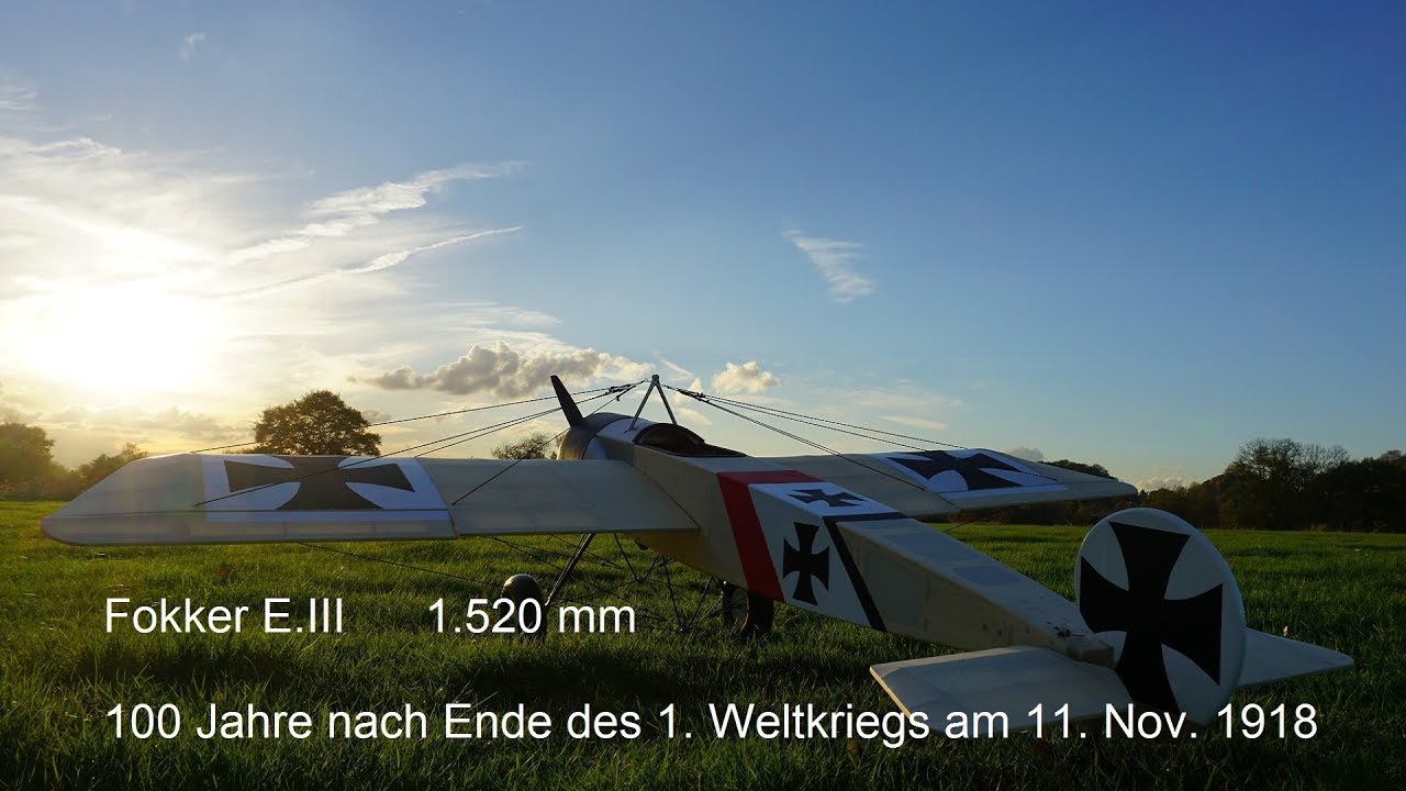 Fokker E III Eindecker WW1 - 100 Jahre nach Ende des 1. Weltkriegs