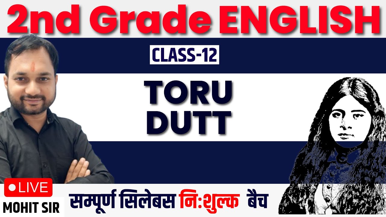 CLASS 12 | TORU DUTT | INDIAN WRITER MCQ | 2nd GRADE ENGLISH | ENGLISH KRANTI | MOHIT SIR |