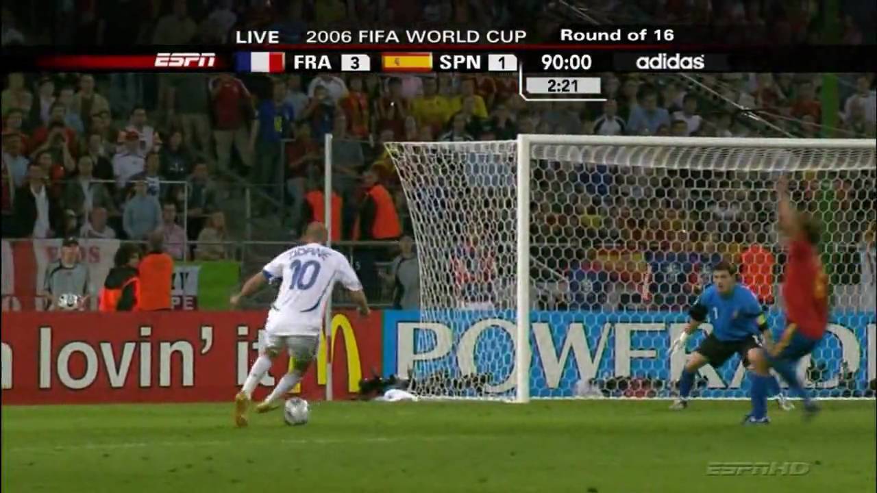 France vs Spain - Zidane Goal & Post-match Celebrations