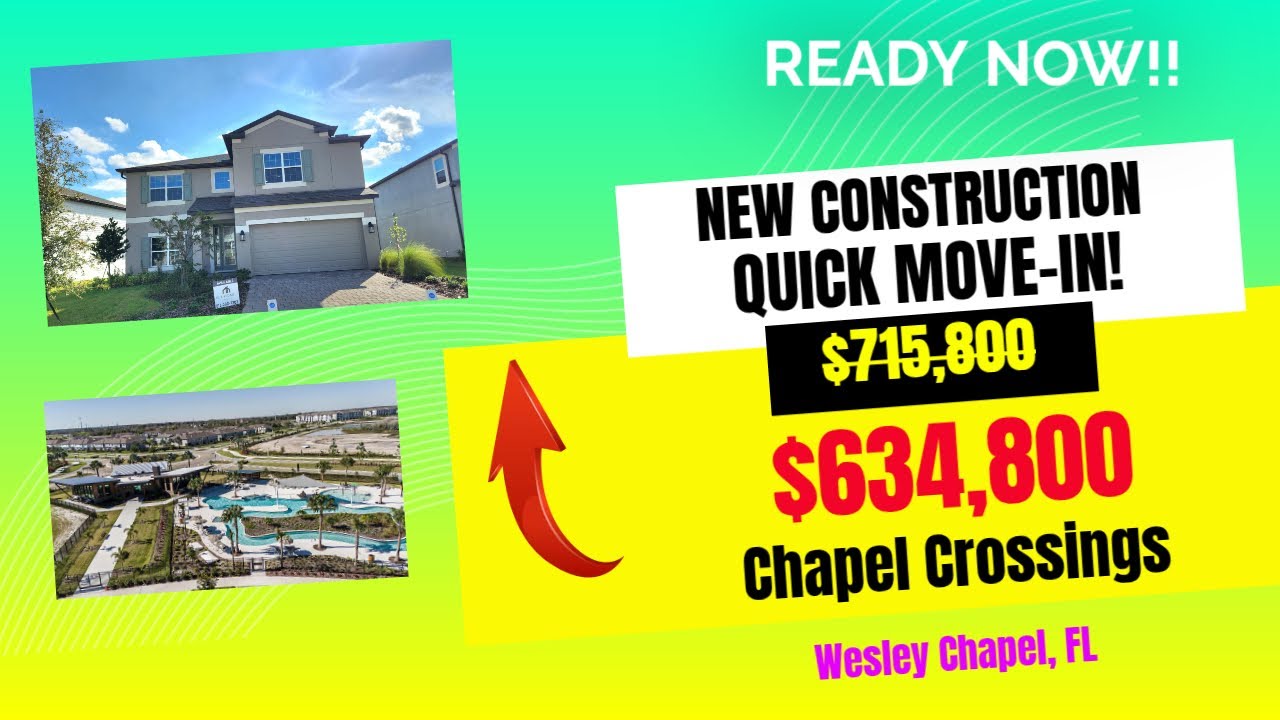 New Construction | 5 Bedroom | 4 Bathroom | Chapel Crossings | Wesley Chapel, FL | Quick Move In |