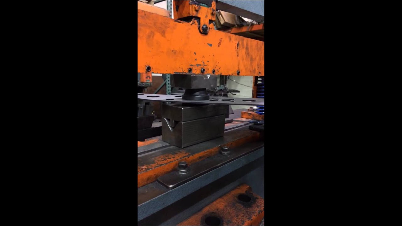 James Duff Manufacturing Dept: Pressing with the Dimple Die on the Scotchman Ironworker