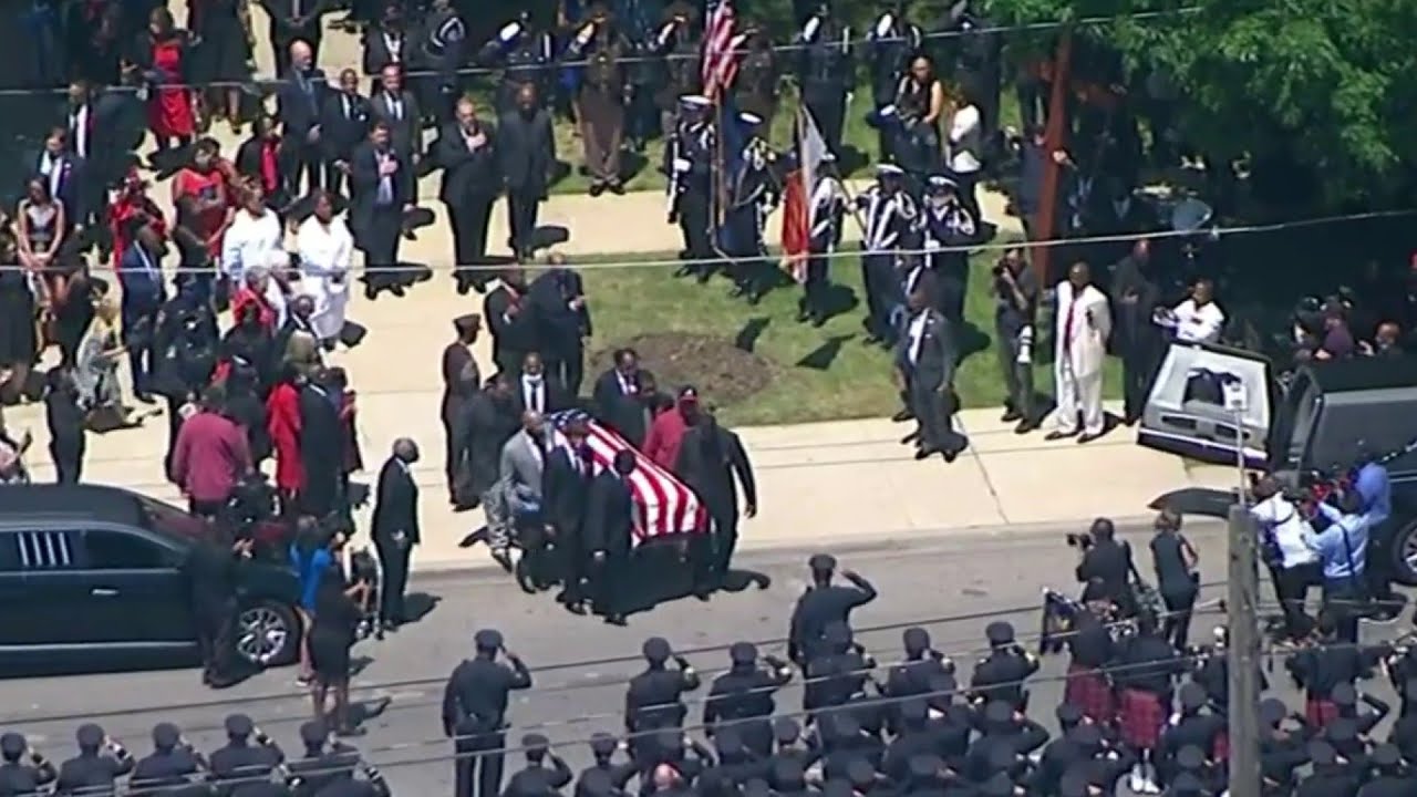 Inside the funeral service for recently fallen Detroit officer Loren Courts