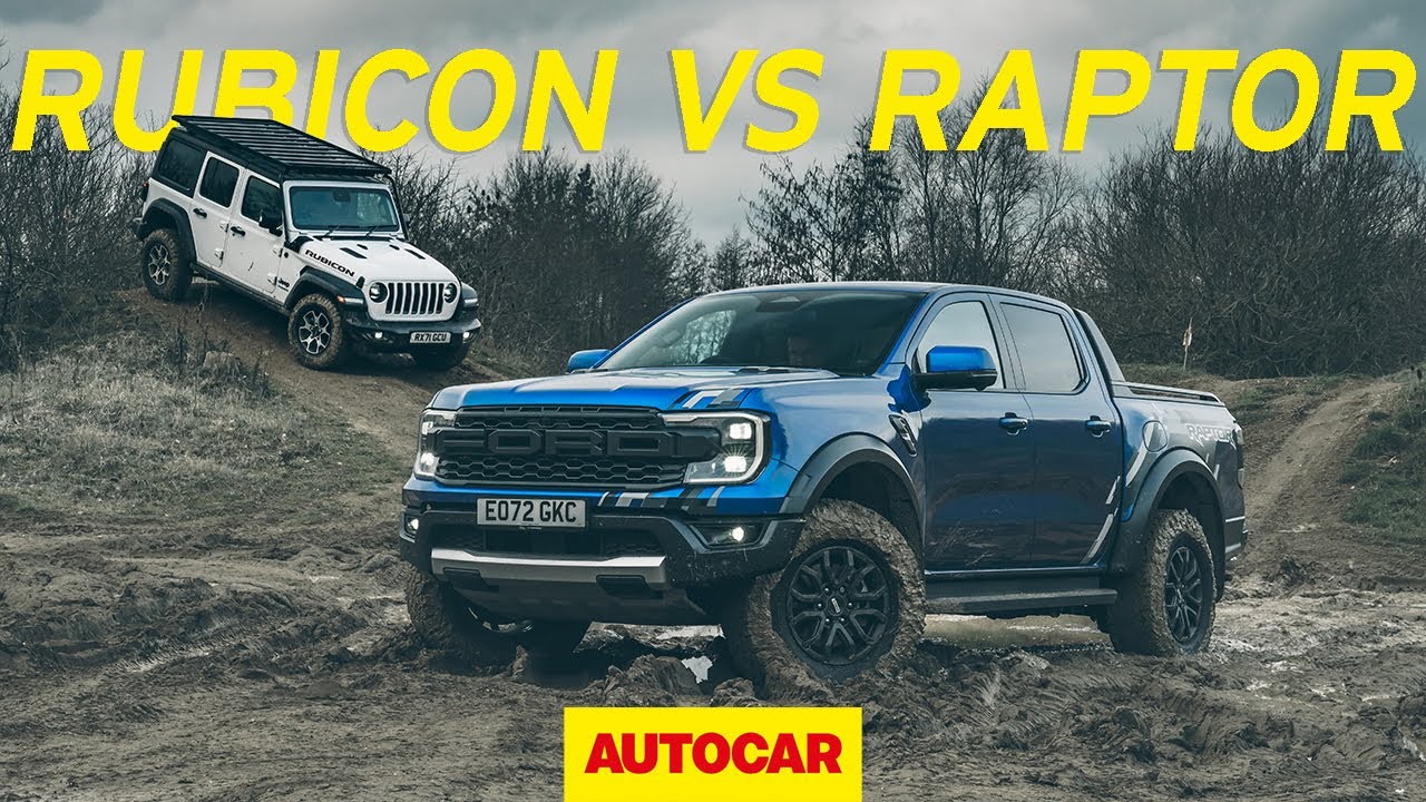 Ford Ranger Raptor vs Jeep Wrangler Rubicon - off road legends tested | Autocar