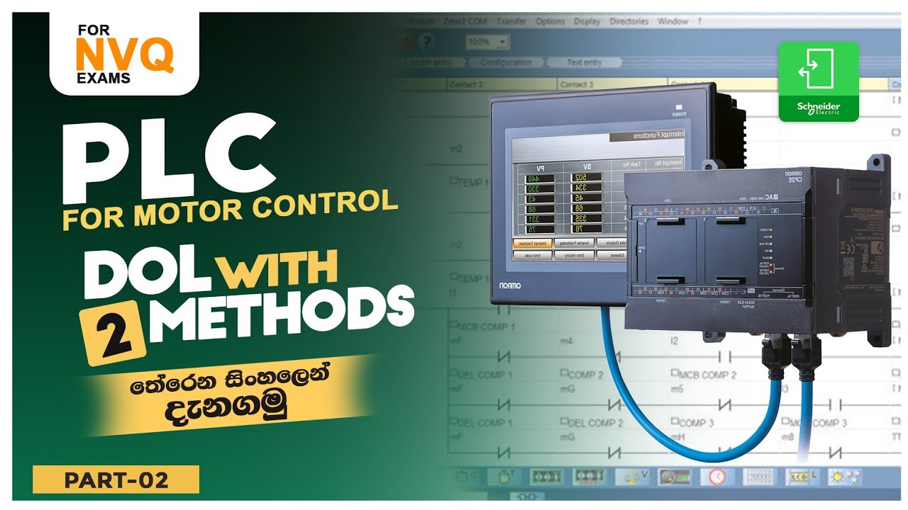 DOL in 2 methods | Direct On Line | PLC for motor control | Zeliosoft Ladder programming | Sinhala