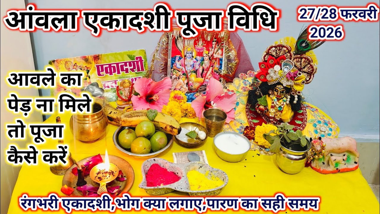 आंवला एकादशी पूजा विधि 2026!! Aamla Ekadashi Puja Vidhi 2026/रंगभरी एकादशी कब है,भोग,पारण का सही समय