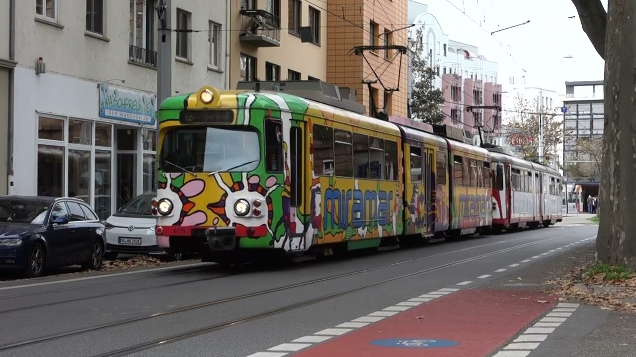 Straßenbahnimpressionen aus dem rnv Gebiet in Mannheim und auf der Linie 5 (Duewag GT8/K inklusive)