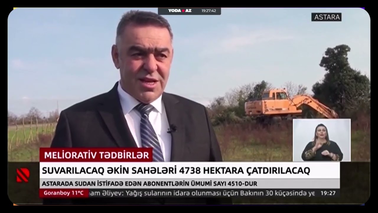 Astarada suvarılacaq əkin sahələri 4738 hektara çatdırılacaq - Real TV 12.01.2025