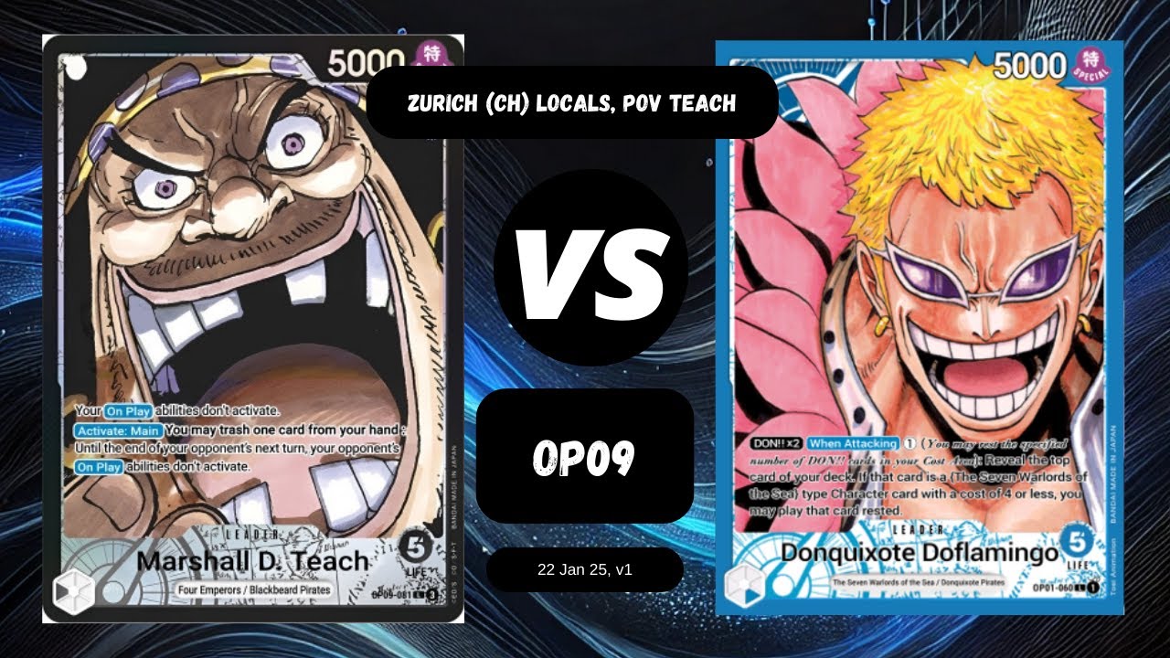 OP09 Blackbeard (Teach) vs Blue Doffy | Zurich (CH) locals ! Gameplay & Analysis | One Piece TCG v3