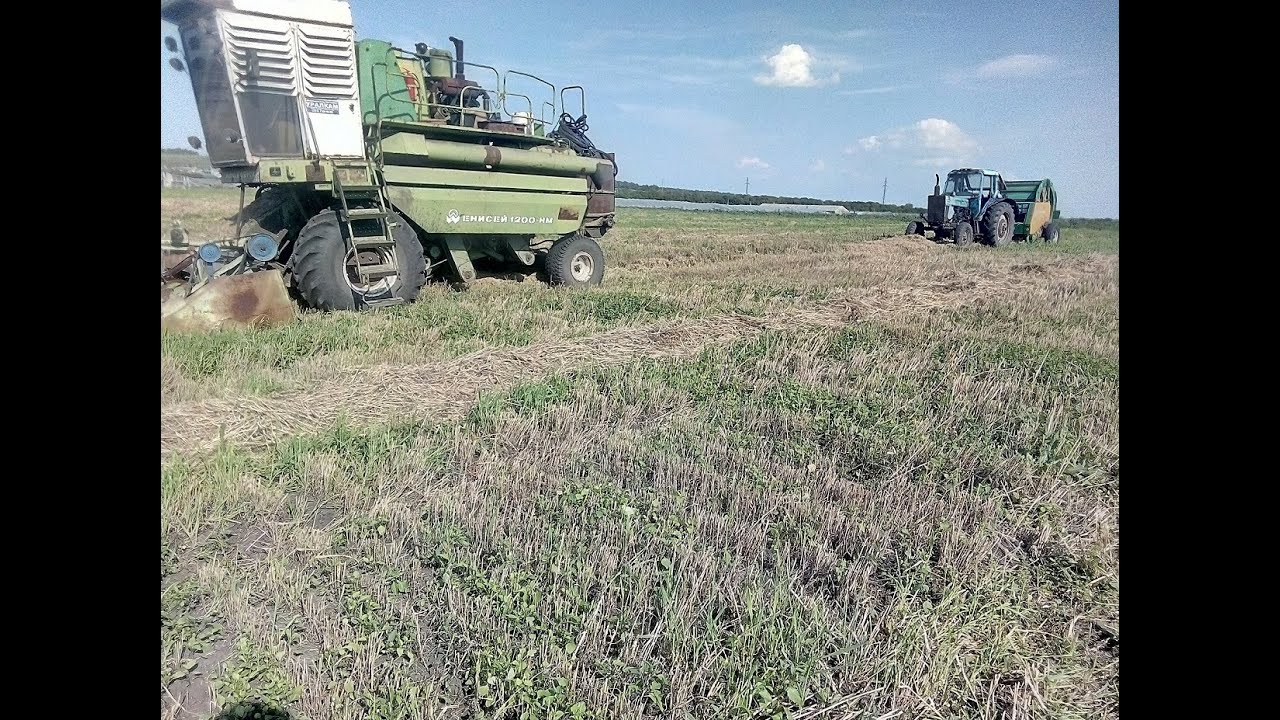 Уборка ячменя Енисей 1200. Рулоним солому МТЗ 50 и ПР145М. Освещение трактора. переоборудование ВОМ