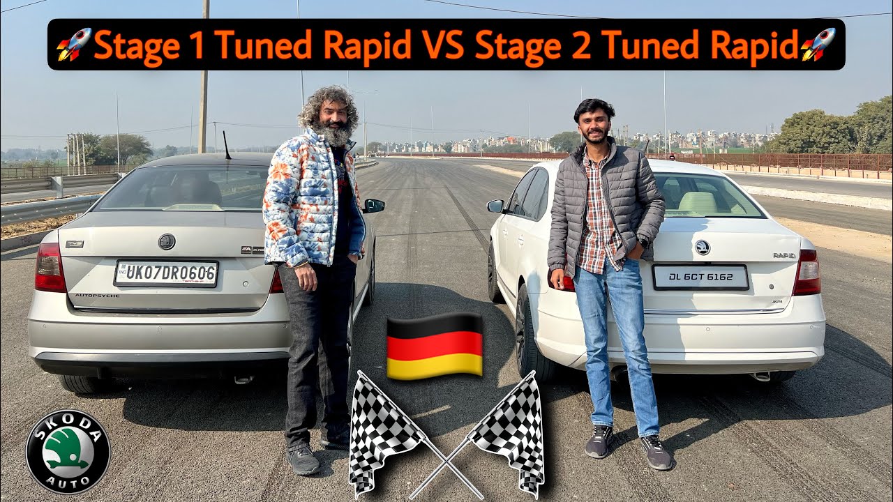 Škoda Rapid Tuned VS Škoda Rapid Stage 2 Tuned Drag Race🚀| Winner⁉️🔥       #rapid #tuned #dragrace