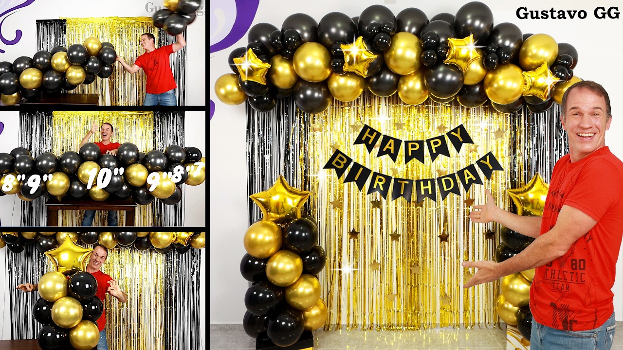 DECORACION CON GLOBOS para Fácil y Rápida 🤩✨ Como hacer un arco de globos 🤩  gustavo gg