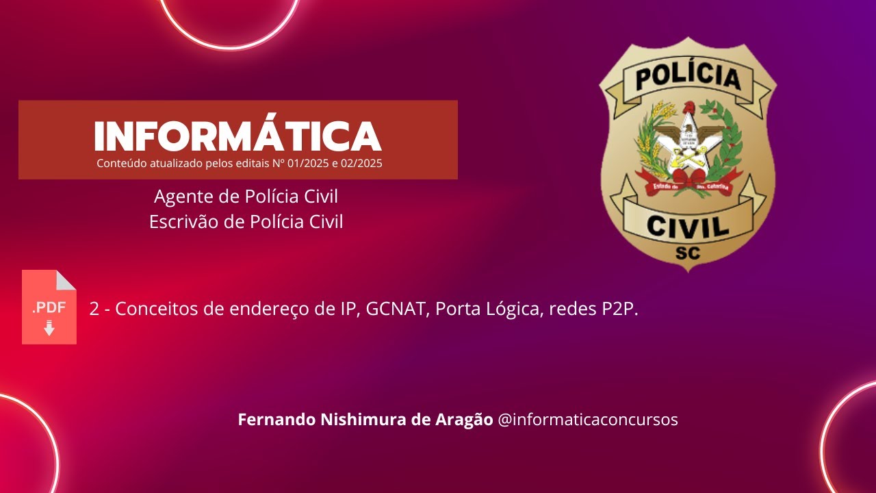 PCSC Redes de computadores - Conceitos de endereço de IP, CGNAT, Porta Lógica, redes P2P