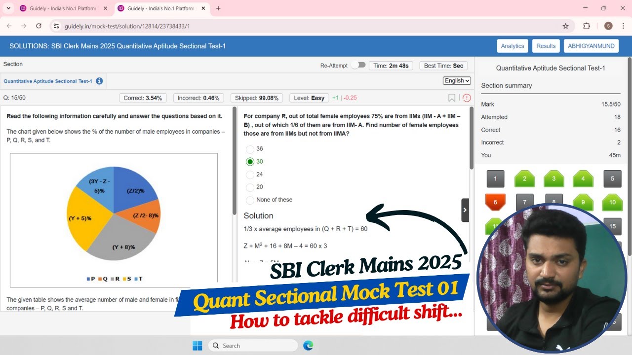 SBI Clerk 2025 Mains: Quant Sectional Mock Guidely |❎ Don't Do These Mistakes | Share Your Score