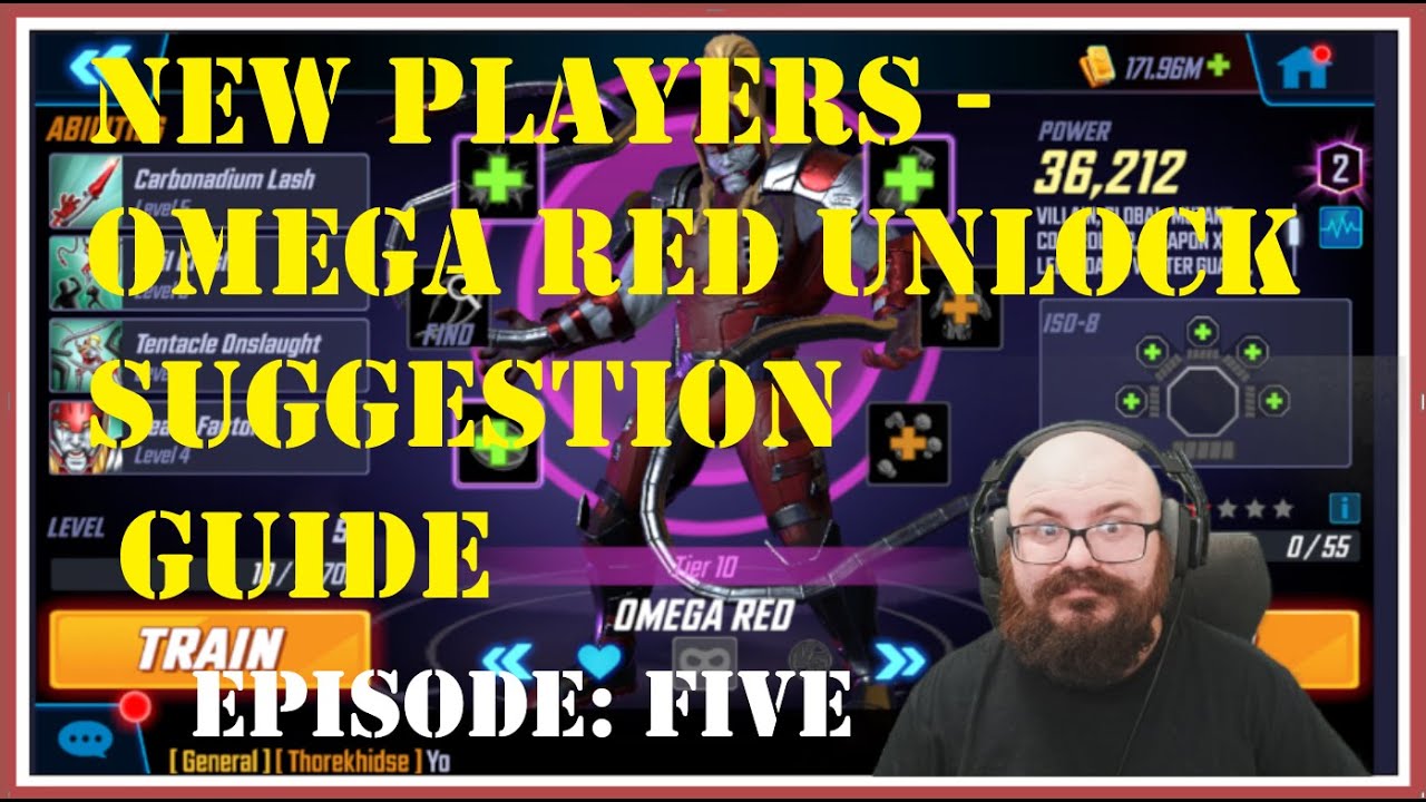 New player guide: suggested characters to unlock Omega Red in Marvel Strike Force.