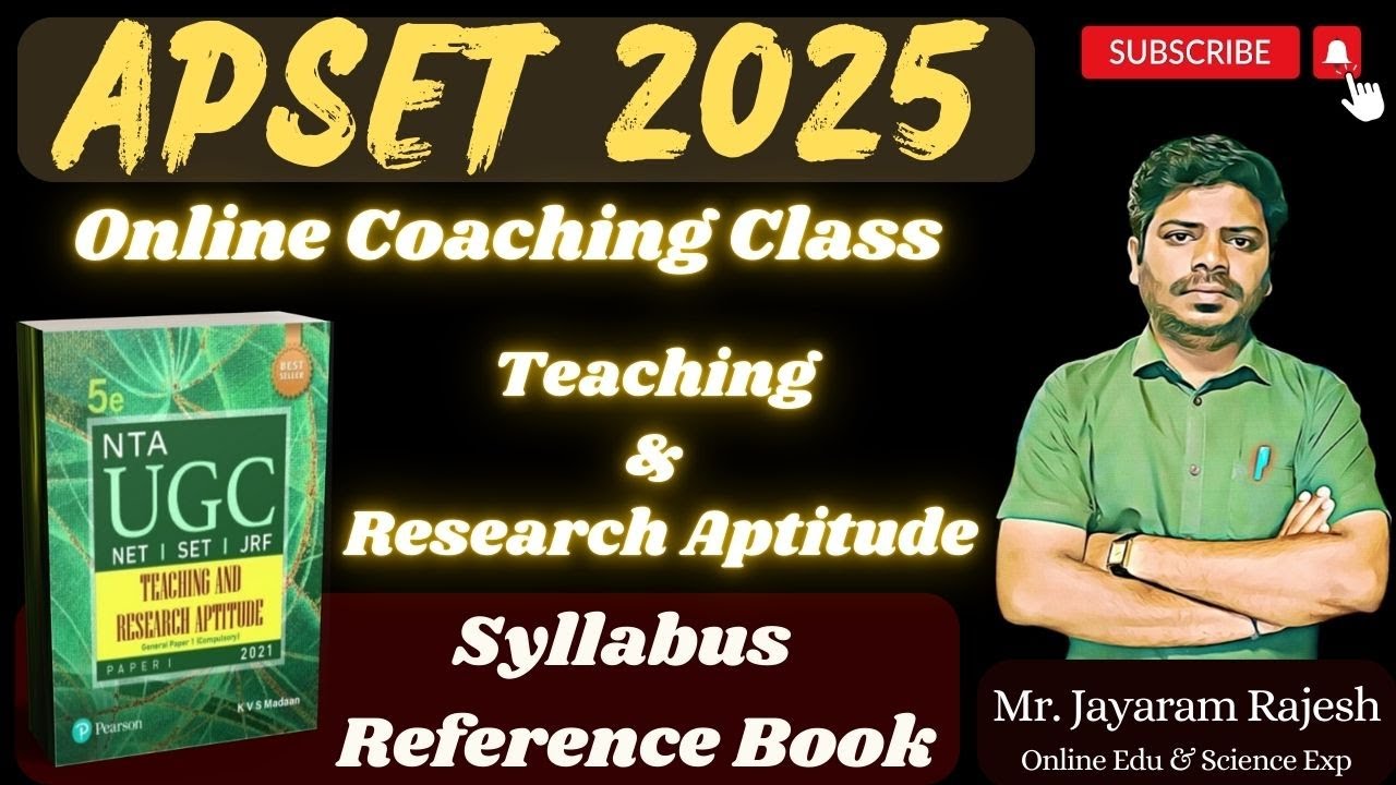 APSET 2025 : Paper 1 Teaching and Research Aptitude | Complete Details | Syllabus & Reference Book