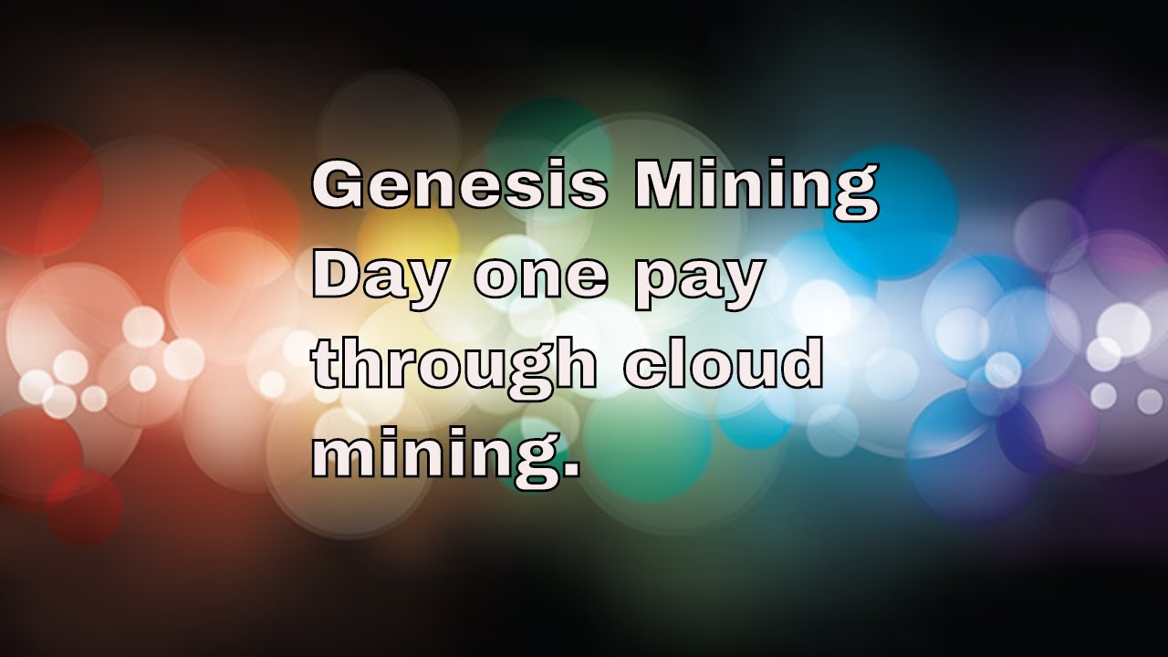 My first genesis mining payout
