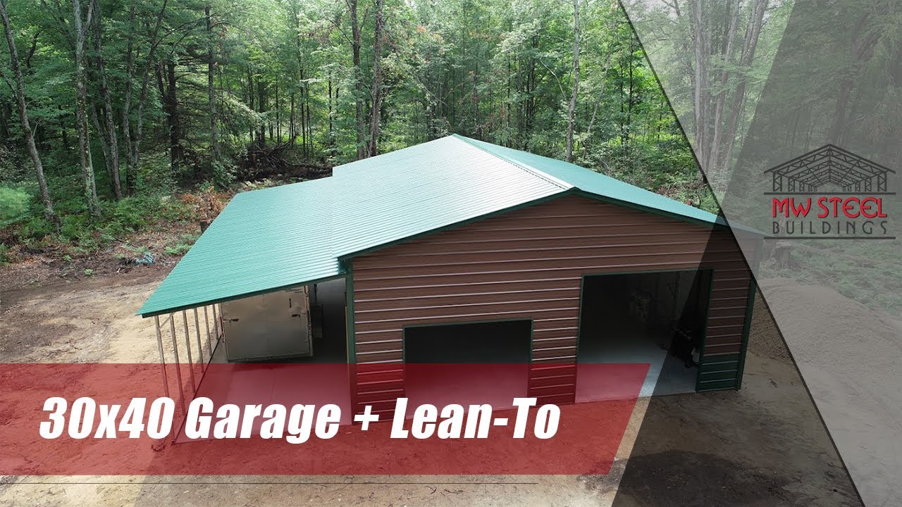 30x40 Metal Building with a 12 ft Lean To