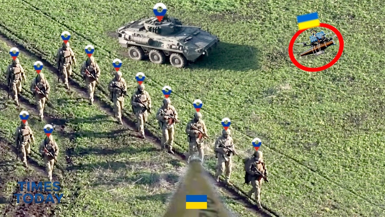 Ukrainian FPV Drones precision Engage dozens Russian Infantry Troops And Armored Vehicles