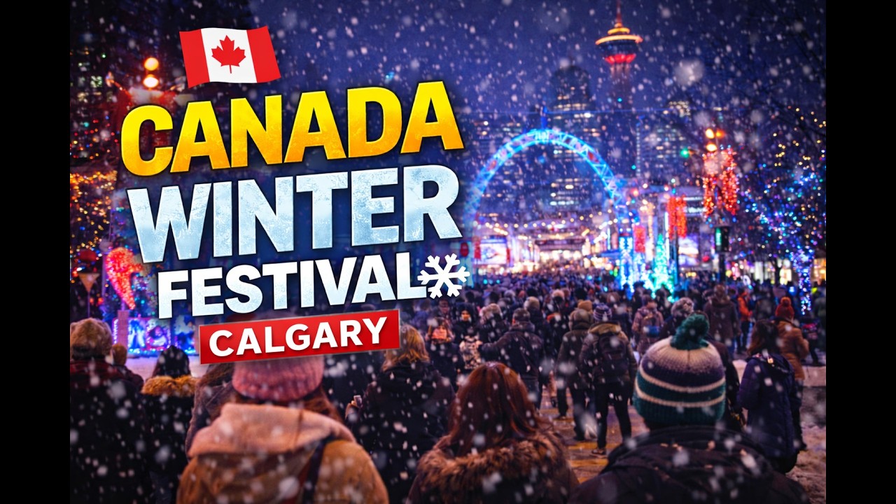 4k Cinematic Canada Winter Festival Walk 🇨🇦 | Chinook Blast Calgary | Real City Sounds | POV