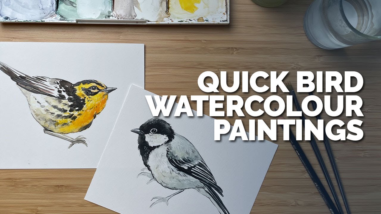 Quick Bird Watercolour Paintings