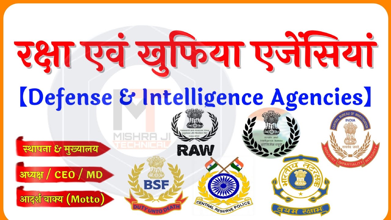भारत की रक्षा एवं खुफिया एजेंसियां - Indian Defence and Intelligence Agencies | RAW, IB,CBI,BSF,CRPF