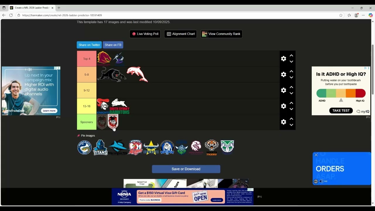 Nrl 2026 ladder prediction
