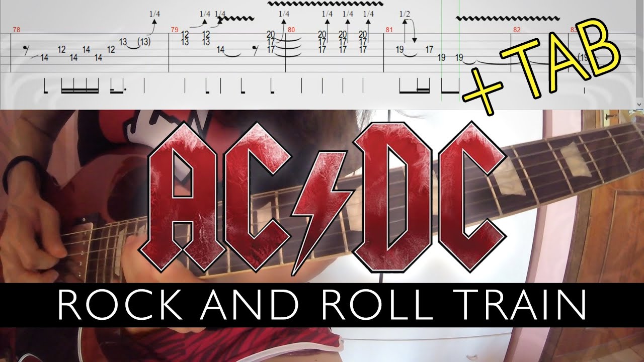 AC/DC - Rock and Roll Train (Guitar Solo) + TAB + slow speed