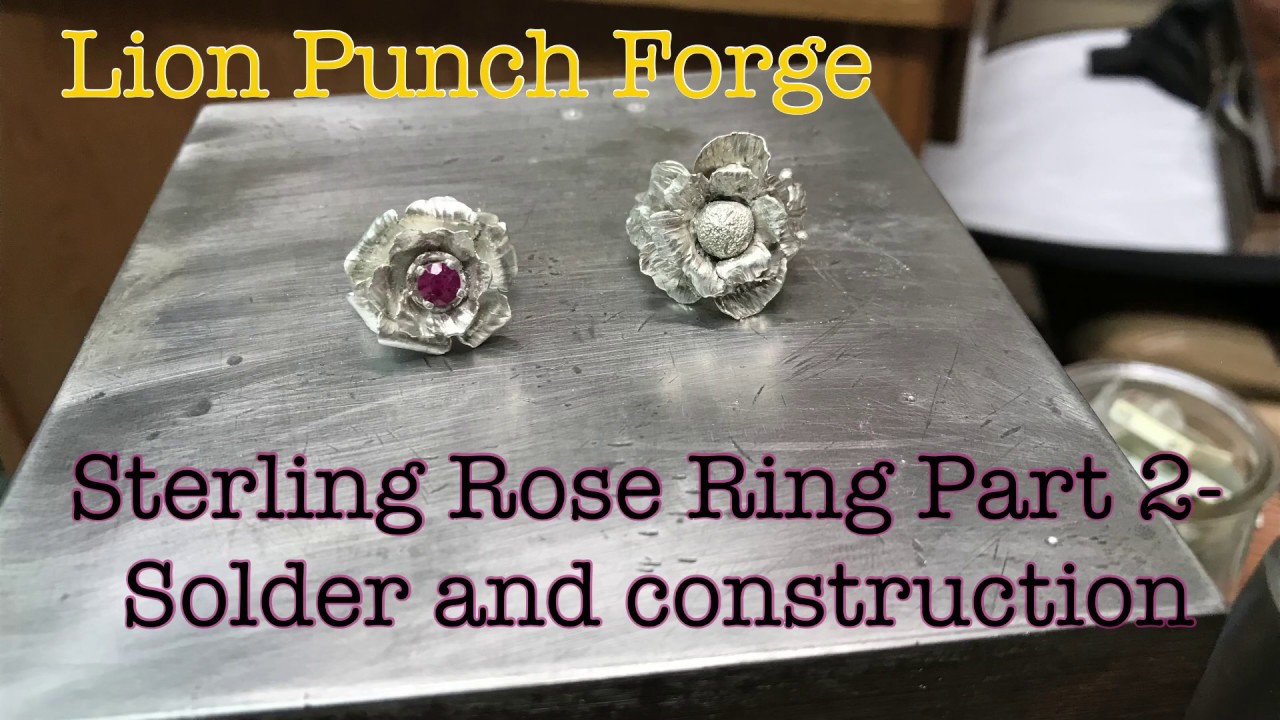 Sterling Rose Ring Part 2 - RUBIES!! Tutorial Solder, metalsmith, tips, mistakes and lost video!