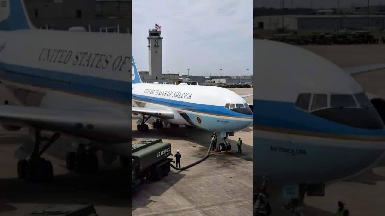 Behind the Scenes: Air Force One Ground Refueling at a U.S. Air Force Base 🇺🇸✈️