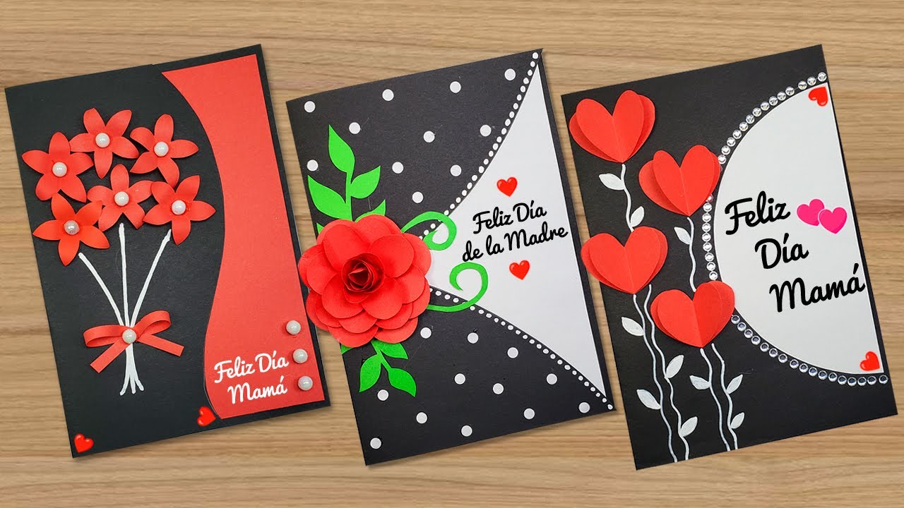 💖DIY 3 Hermosas tarjetas para el Día de la Madre 😘Cards for mothers day | Especial día de  mamá🥰🌷