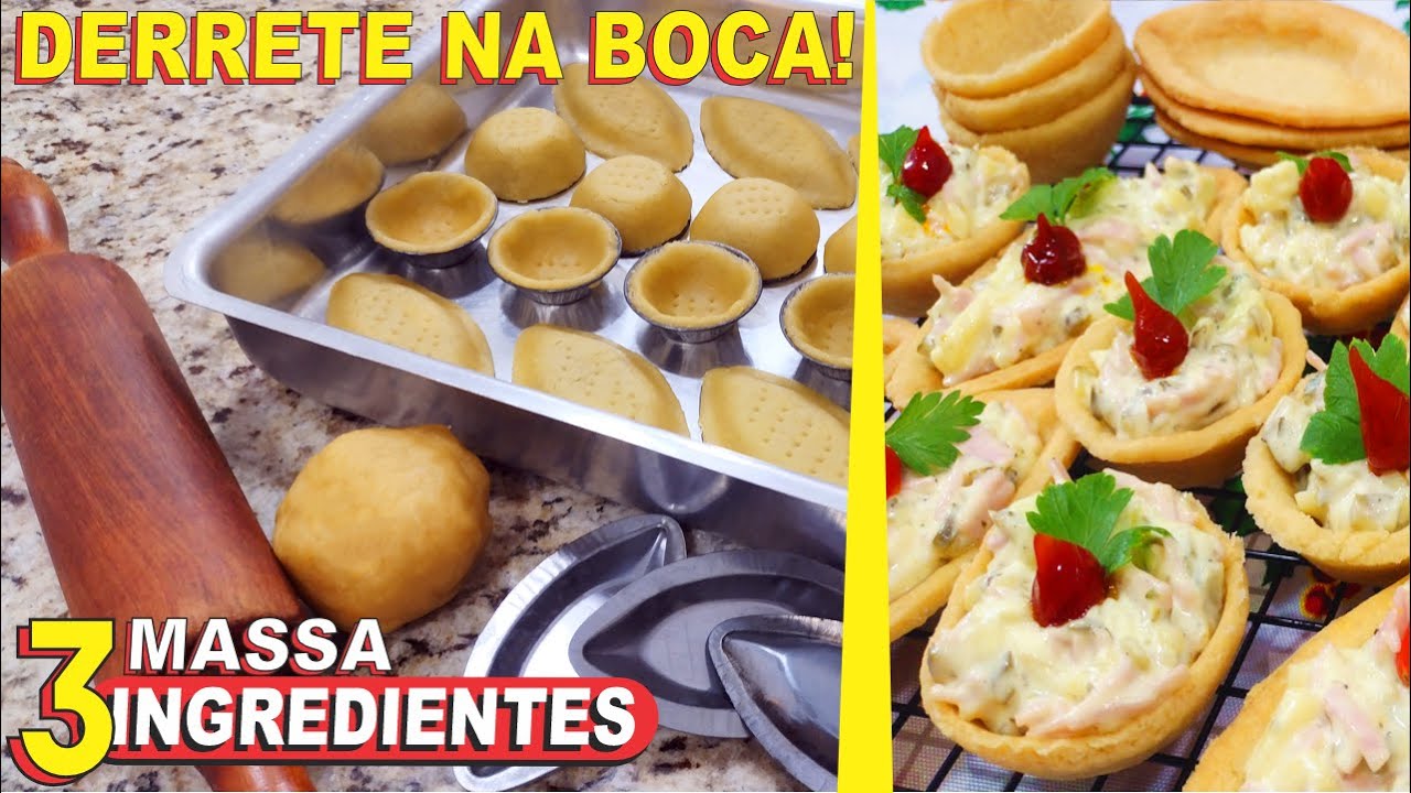 O MELHOR APERITIVO DESSE FINAL DE ANO❗😱 MASSA DE BARQUETE E CESTINHAS COM APENAS 3 INGREDIENTES!