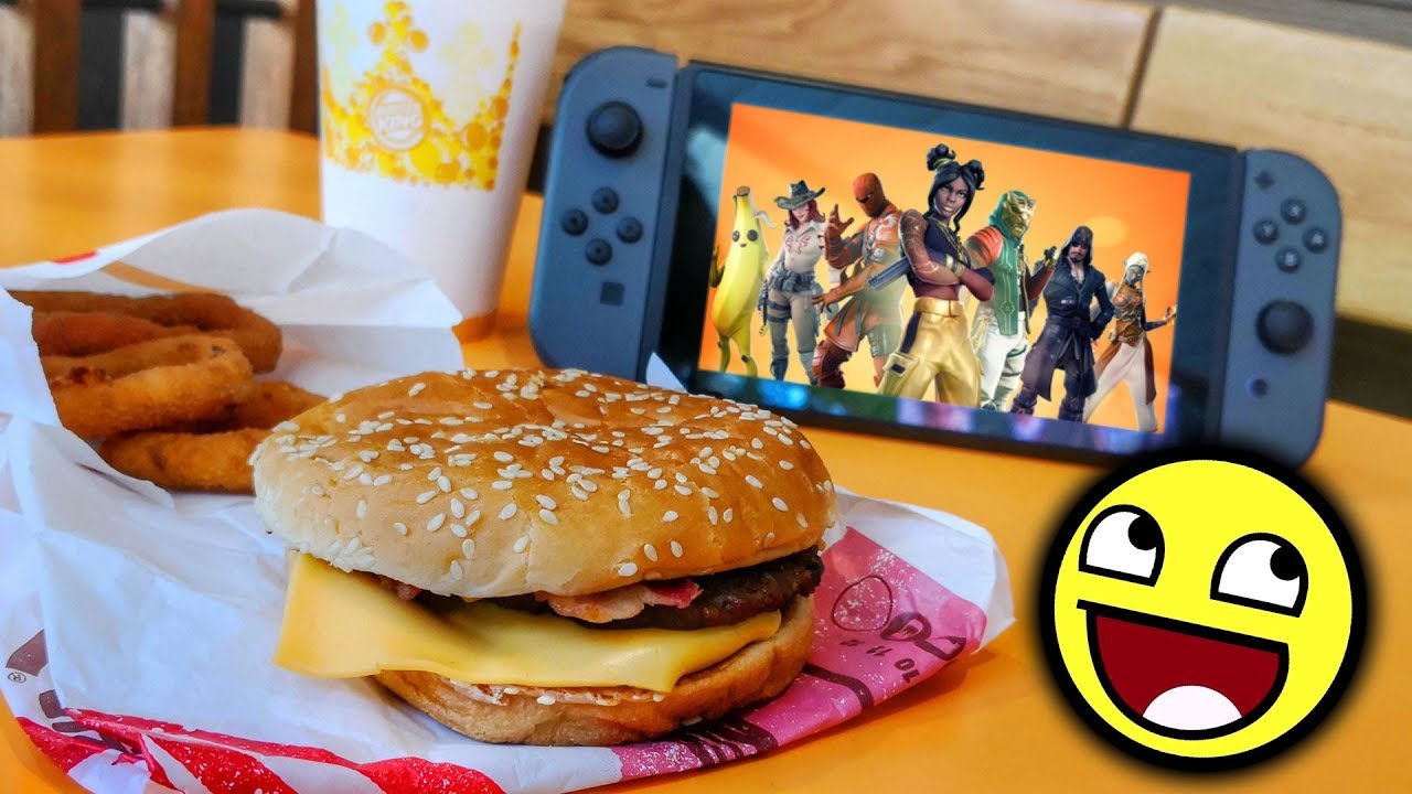 ahora JUEGO a FORTNITE en el BURGER KING con mi Nintendo SWITCH