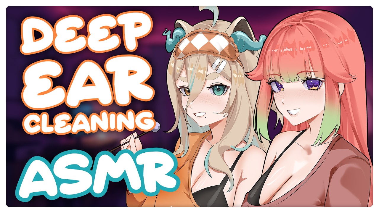 Two Girls Clean Your Ears At A Sleepover ASMR ft @Pekoe_Boo