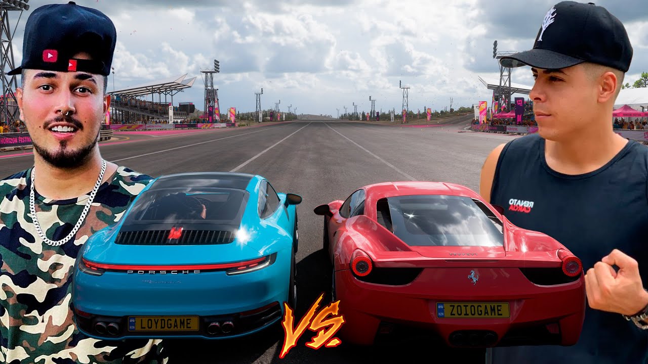 RENATO GARCIA VS LEO DA HORNET - FERRARI 458 VS PORSCHE 911 CARREIRA - FORZA HORIZON 5