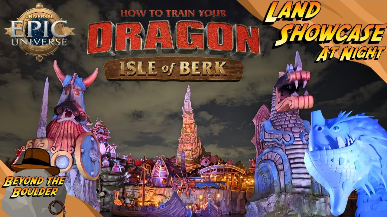 How To Train Your Dragon Isle Of Berk(Land Showcase At Night)- Located at Epic Universe 