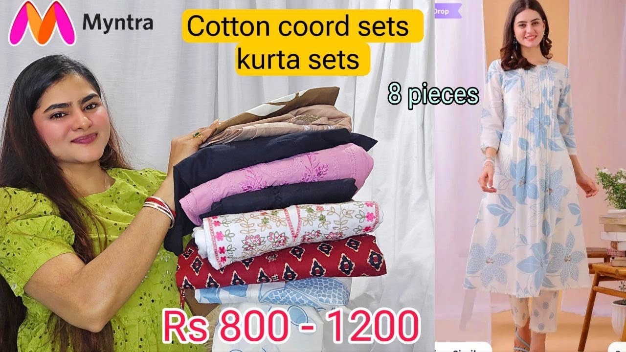 HUGE 8 MYNTRA COORD SETS for office / college/ Dailywear | Cotton COORD sets | Myntra kurta set haul
