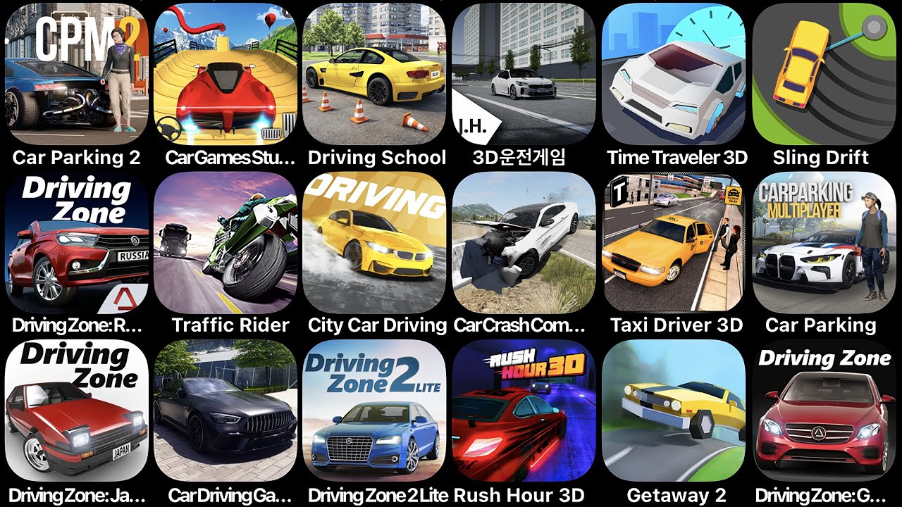 Car Parking Multiplayer 2,Car Game Stunts,Driving School,3D Driving Class,Traffic Rider,Getaway 2