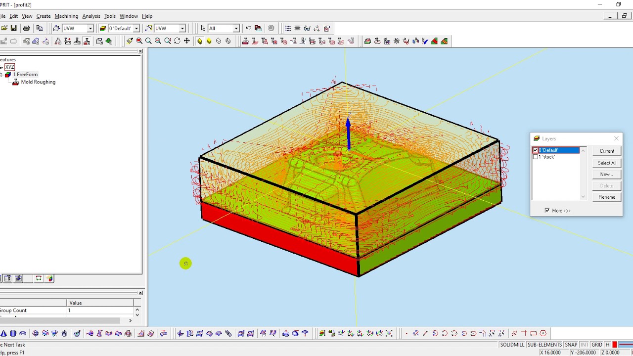 Esprit CAM : Rough Profitmilling : 13