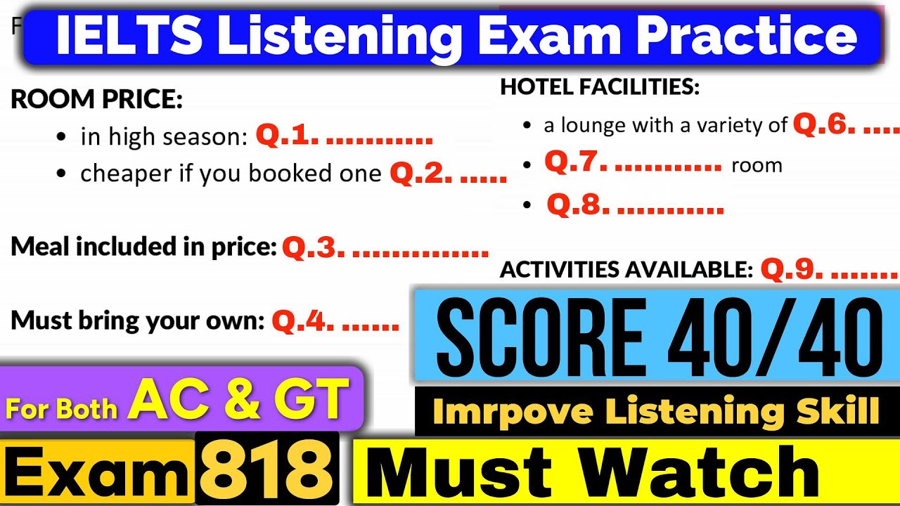 IELTS Listening Practice Test 2025 with Answers [Real Exam - 818 ]