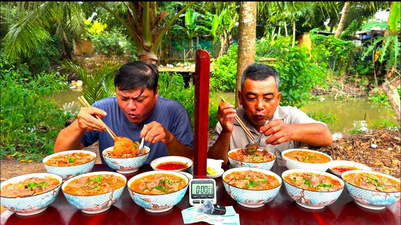 Thi Ăn Tính Bụng Quá Sức Kinh.Khủng - 10 Ký MIẾN BÒ NHÚNG ỚT, Có 1 0 2  | ATĐQ